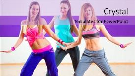  Presentation with zumba - Slide deck enhanced with group choreography in dance school background and a lilac colored foreground