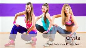  Presentation with zumba - PPT theme with group choreography in dance school background and a lemonade colored foreground