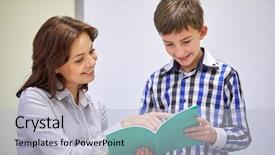  Presentation with school professional learning community - Slide set with group class composite - education elementary school learning examination background and a light gray colored foreground