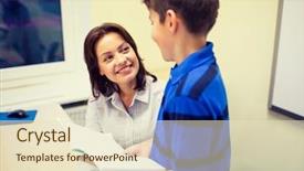  Presentation with elementary school career day and technology - Audience pleasing slide deck consisting of group class composite - education elementary school learning examination backdrop and a lemonade colored foreground