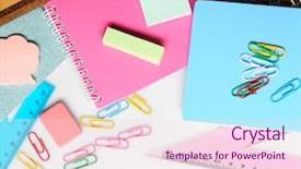  Presentation with set of sauces in white - Slides having group class picture composite - set of stationery isolated background and a lemonade colored foreground