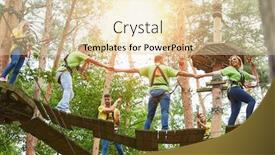  Presentation with team building - Slide deck consisting of group-climbing-together background and a lemonade colored foreground