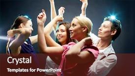  Presentation with black people - Audience pleasing PPT theme consisting of group dance - four dancing people isolated backdrop and a tawny brown colored foreground