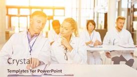  Presentation with education - Presentation featuring group-doctors-sits-at-continuing background and a lemonade colored foreground