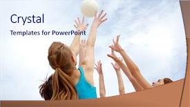  Presentation with teenage - Presentation theme having group dynamics - photo of teenage friends playing background and a sky blue colored foreground