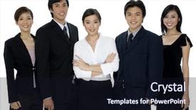  Presentation with team group - PPT theme with group dynamics - small business team of young background and a wine colored foreground