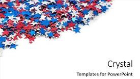  Presentation with confetti - Beautiful PPT theme featuring group fo red white backdrop and a white colored foreground