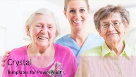  Presentation with elderly care - Colorful presentation theme enhanced with group homes - elderly care nurse with two backdrop and a  colored foreground