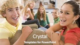  Presentation with muslim teenagers - Slides with group homes - teenagers hanging out together background and a  colored foreground