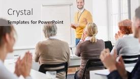  Presentation with group training - Audience pleasing PPT layouts consisting of group-in-advanced-training-through backdrop and a light gray colored foreground