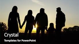  Presentation with blue sky - Beautiful slides featuring group life insurance - happy family portrait outdoors backdrop and a  colored foreground