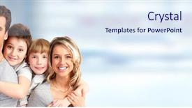  Presentation with happy kids at indoor playground - Theme with group life insurance - happy family with kids background and a sky blue colored foreground