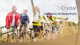  Presentation with seniors - Beautiful PPT layouts featuring group-of-active-seniors-together backdrop and a sky blue colored foreground