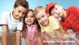  Presentation with kids - Cool new presentation with group of adorable kids looking backdrop and a coral colored foreground