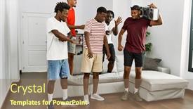  Presentation with african people - Slides featuring group-of-african-american-people background and a coral colored foreground