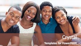  Presentation with college - Beautiful theme featuring group of african american backdrop and a tawny brown colored foreground