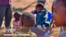  Presentation with kids - Cool new presentation theme with group-of-african-kids backdrop and a violet colored foreground