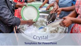  Presentation with women - Audience pleasing presentation theme consisting of group-of-african-women-washing backdrop and a sky blue colored foreground