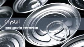  Presentation with aluminium - Slides featuring group of aluminium cans background and a gray colored foreground