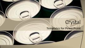  Presentation with aluminium - Theme enhanced with group of aluminium cans background and a soft green colored foreground