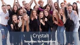  Presentation with people - Slides featuring group-of-ambitious-young-people background and a ocean colored foreground