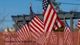  Presentation with wave - Presentation consisting of group-of-american-flags-wave and a red colored foreground