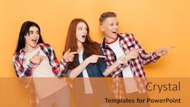  Presentation with school - Slide set featuring group of an excited school background and a gold colored foreground