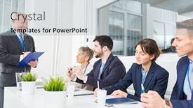  Presentation with assessment center - Presentation theme with group-of-applicants background and a light gray colored foreground