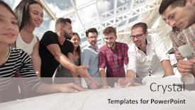  Presentation with architects - PPT theme consisting of group-of-architects-and-business background and a soft green colored foreground