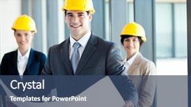  Presentation with architects - Cool new slides with group of architects portrait backdrop and a ocean colored foreground