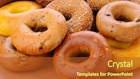  Presentation with bagel - Beautiful presentation theme featuring group of assorted bagel backdrop and a red colored foreground