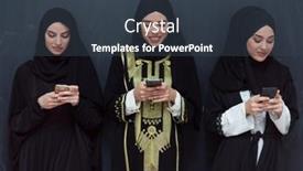  Presentation with muslim women - PPT layouts with group-of-beautiful-muslim-women background and a tawny brown colored foreground