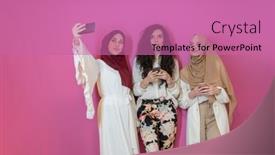  Presentation with hijab modern - PPT theme having group-of-beautiful-muslim-women background and a  colored foreground