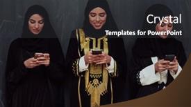  Presentation with islam ramadan - PPT layouts featuring group-of-beautiful-muslim-women background and a dark gray colored foreground
