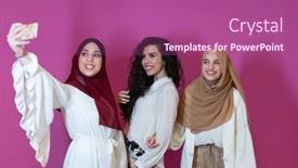 Presentation with islam - Presentation having group-of-beautiful-muslim-women background and a violet colored foreground
