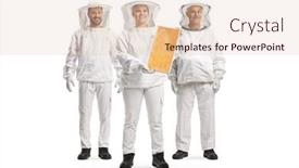  Presentation with honeycomb - Slide deck having group-of-bee-keepers background and a lemonade colored foreground