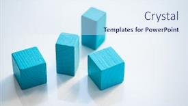  Presentation with white bricks - Slide set with group-of-blue-flat-wooden background and a sky blue colored foreground