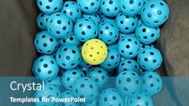  Presentation with blue yellow - Theme consisting of group-of-blue-pickleballs background and a teal colored foreground