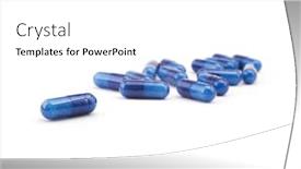  Presentation with focus group - Amazing presentation theme having group of blue pills isolated on white background shallow depth of focus backdrop and a white colored foreground