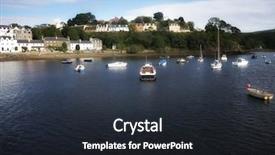  Presentation with scotland - Theme consisting of group of boats anchored at portree harbour with row of colorful houses on isle of skye scotland background and a wine colored foreground