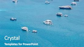  Presentation with boats - Theme enhanced with group of boats from aerial background and a  colored foreground