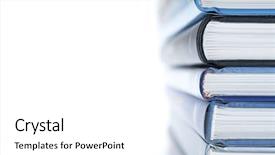  Presentation with stack books - PPT layouts consisting of group of books stack background and a white colored foreground