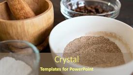  Presentation with making soap - Beautiful PPT theme featuring group-of-bowls-with-wooden backdrop and a violet colored foreground