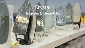  Presentation with brand - Presentation with group-of-brand-new-irons background and a gray colored foreground