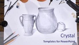  Presentation with spring training - Audience pleasing theme consisting of group of brush in clay backdrop and a sky blue colored foreground