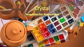  Presentation with paint brush - Theme enhanced with group of brush in clay background and a tawny brown colored foreground