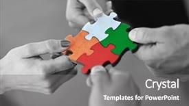  Presentation with group support - Presentation theme having group of business people assembling background and a gray colored foreground