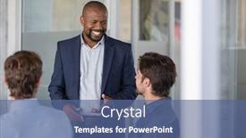  Presentation with african american meeting - Beautiful PPT theme featuring group-of-business-people-brainstorming backdrop and a ocean colored foreground