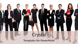  Presentation with team group yellow - Cool new presentation theme with group of business people business backdrop and a soft green colored foreground