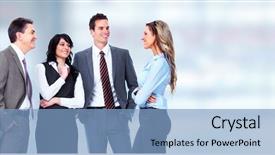  Presentation with blue business - Colorful PPT theme enhanced with group of business people businessman over blue office background backdrop and a light blue colored foreground